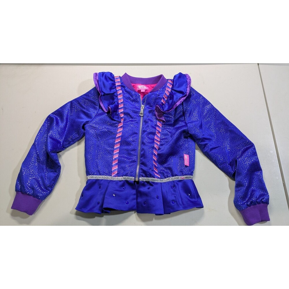 Nickelodeon Jojo Siwa Jojo’s Closet Peplum Bomber Jacket Blue Coat SZ M 7/8